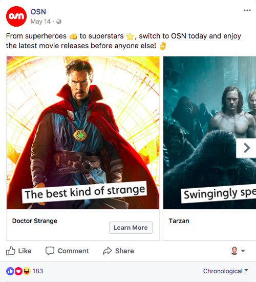 OSN - Superheroes Facebook Carousel